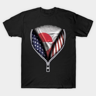 Greenlandic Flag  Greenland Flag American Flag Zip Down - Gift for Greenlandic From Greenland T-Shirt